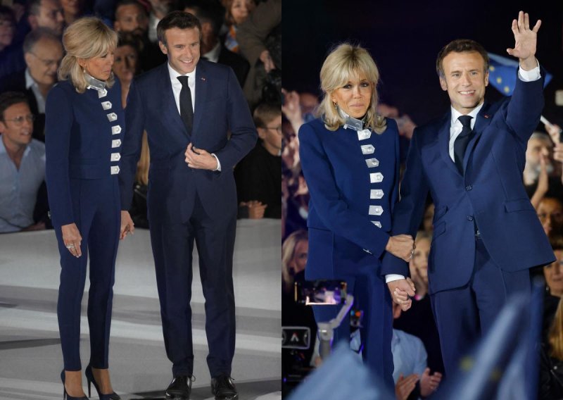 Zablistala u izbornoj noći: Upečatljivo odijelo Brigitte Macron jedino su uspjele zasjeniti salonke