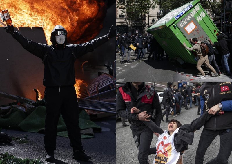 [FOTO/VIDEO] Proključalo nezadovoljstvo širom Europe, mnoštvo uhićenih: 'Ukinite kapitalističko barbarstvo, želimo život vrijedan življenja'