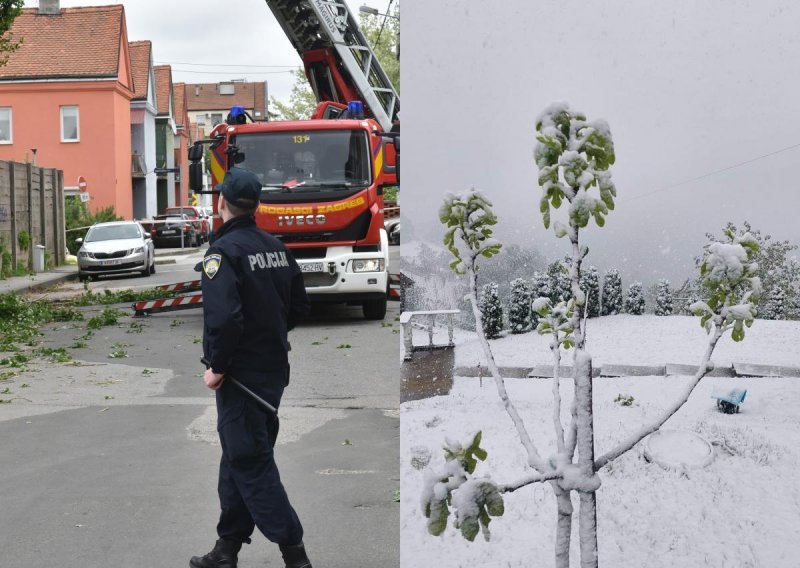 Snijeg u Zagorju, vjetar rušio stabla u Slavoniji, nadrealne snimke iz Vojvodine: Pješčana oluja!