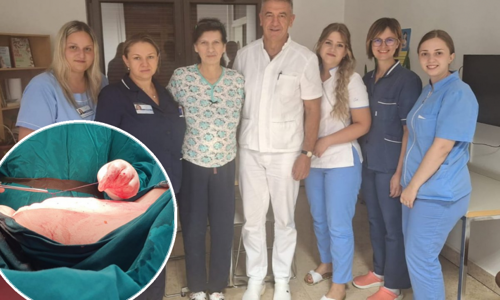 Darko Milinović i medicinsko osoblje u Gospiću nakon operacije tumora