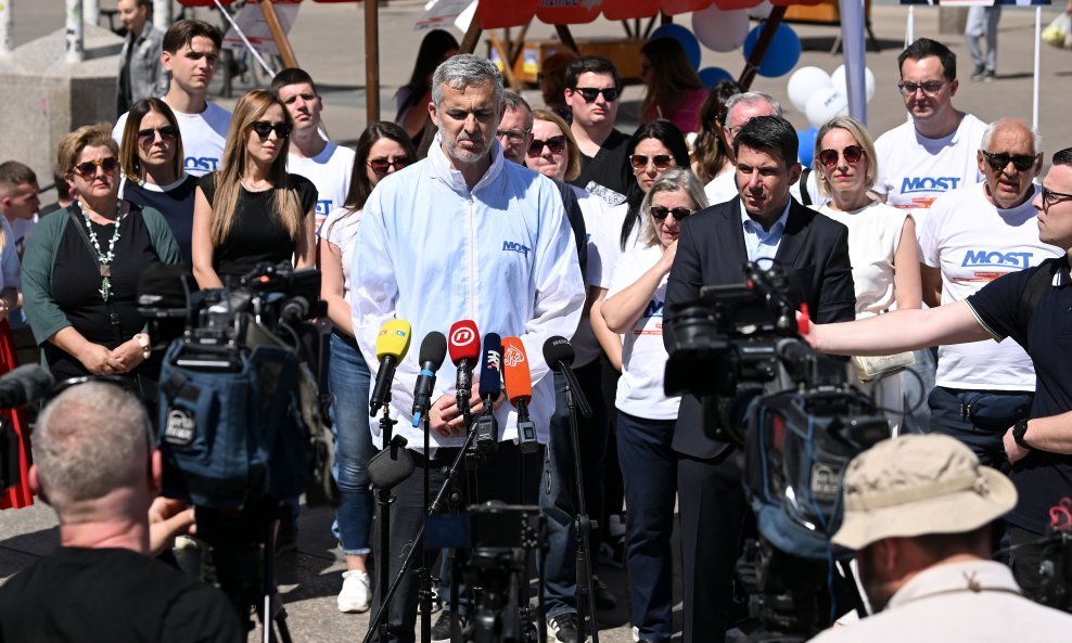 Grmoja i Raspudić održali konferenciju za medije stranke Most