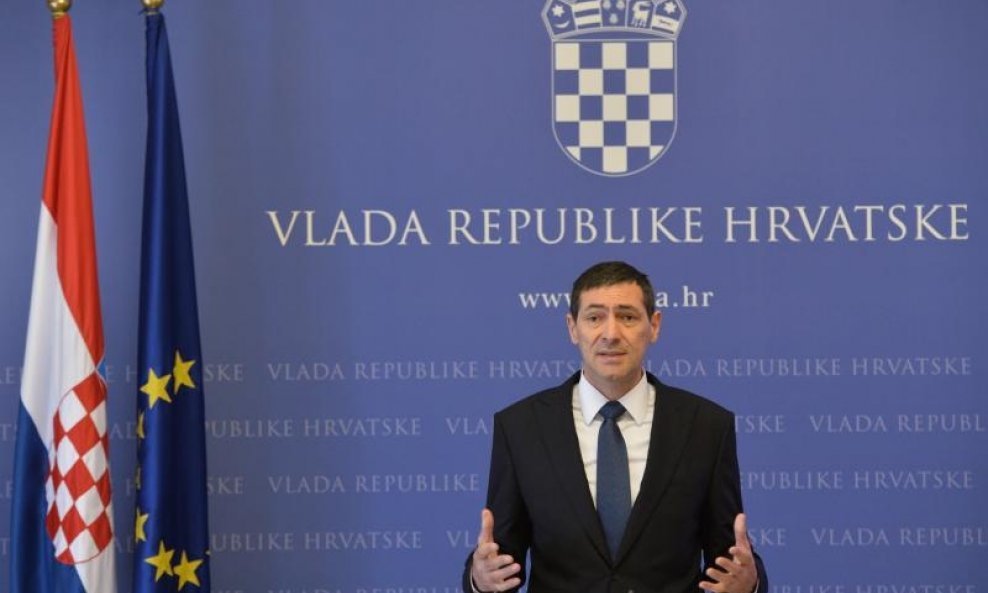 Ministar Ante Kotromanovic obratio se medijima oko proslave Dana drzavnosti i obljetnice ratne akcije Oluja. Photo: Marko Lukunic/PIXSELL