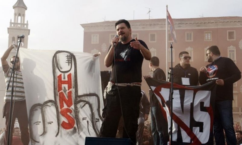Benjamin Perasović na Torcidinu prosvjedu