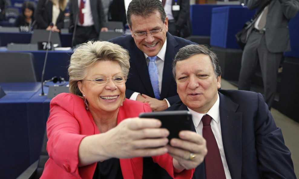 Viviane Reding, Maroš Šefčovič i Jose Manuel Barroso