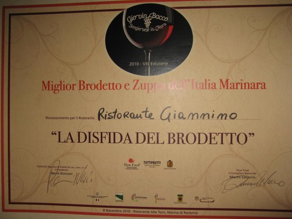 Talijanska nagrada restoranu za brodet   